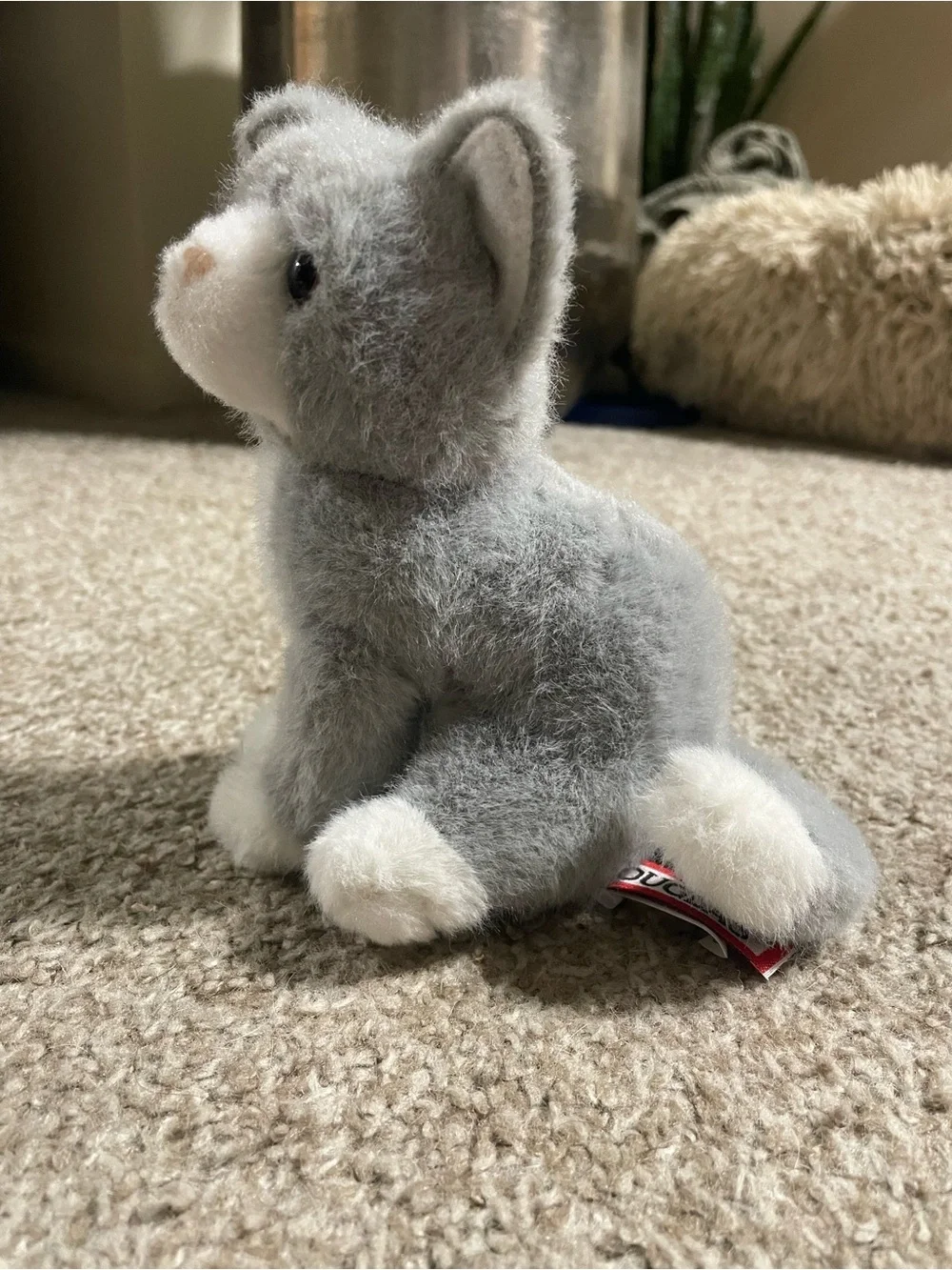 Douglas Cuddle Toys 6” Mini Gray Cat Plush Toy - No Collar